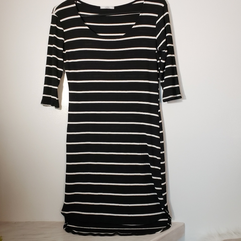 Black and white striped bodycon dress!